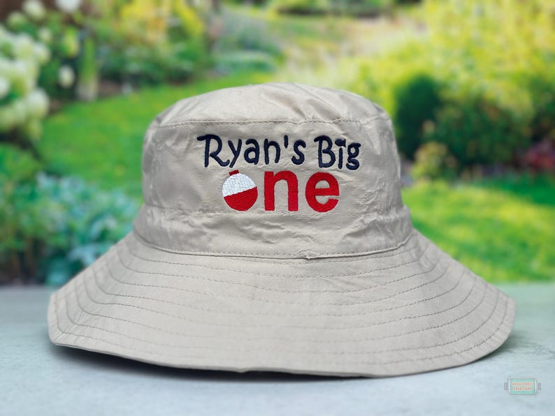 Personalized Big One Fishing Hat: Embroidered First Birthday Sunhat image 8