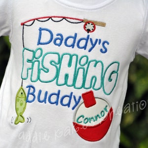 Personalized Daddy's Fishing Buddy Bodysuit or Kids Shirt image 1