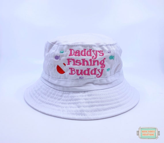 AddieKakesKreations Daddy's Fishing Buddy Hat - Fishing Sun Hat - Grandpa's Fishing Buddy - Boys Sun Hat - Bucket Hat - Baby - Toddler - Kids