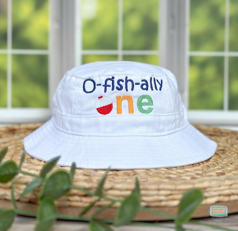 Personalized Big One Fishing Hat: Embroidered First Birthday Sunhat image 5
