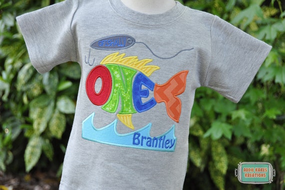Fishing Party Shirt - First Birthday Shirt - Boys Fishing Shirt - Ofishally One - Fishing Lure Shirt - Personalized Boys Birthday Shirt