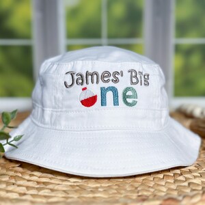 Personalized Big One Fishing Hat: Embroidered First Birthday Sunhat image 10