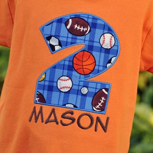 Sports Birthday Shirt - Personalized Sports Birthday Shirt - Football - Baseball - Golf - Soccer - Tennis - Basketball - Boys Birthday Shirt