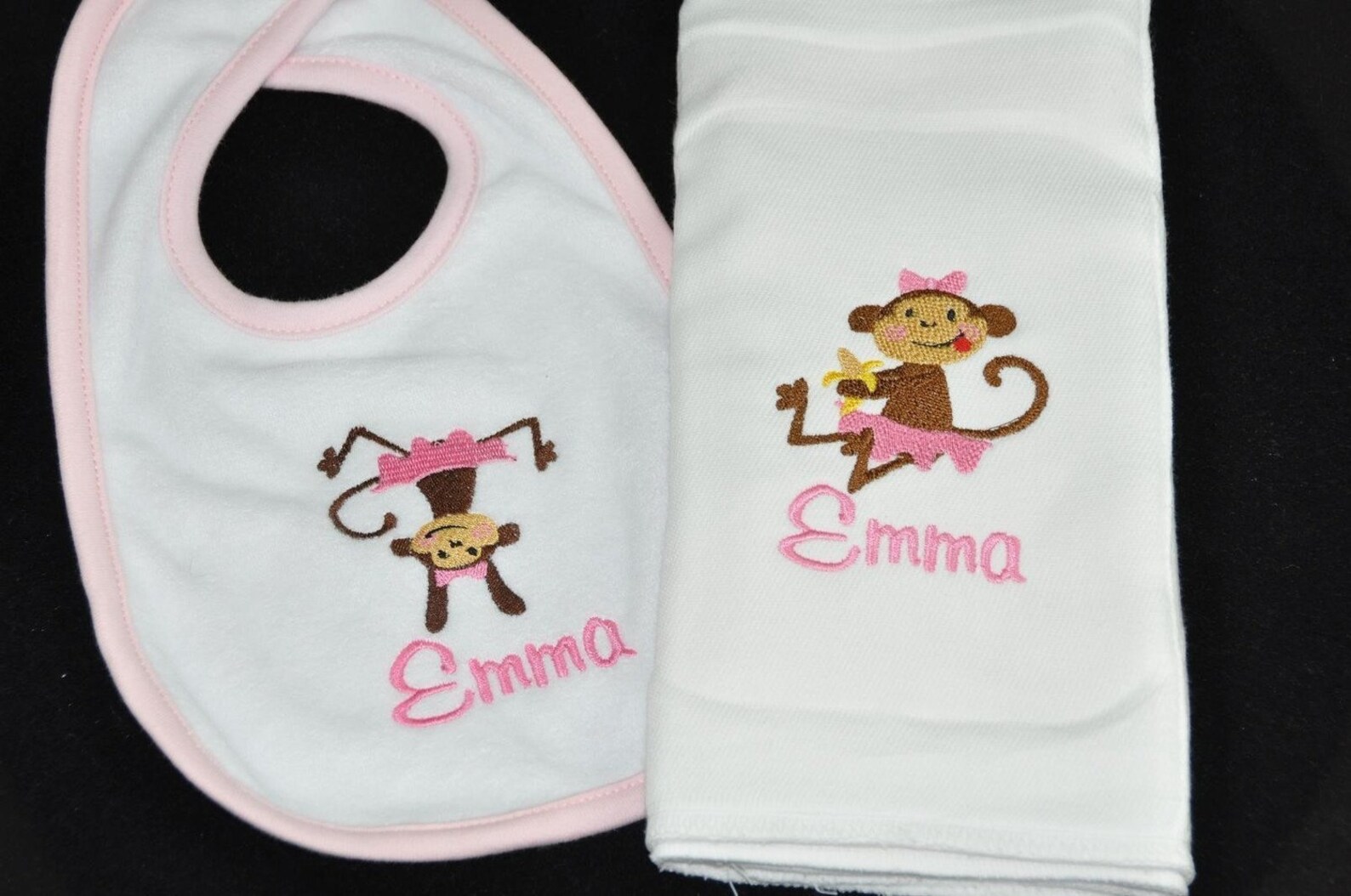 Monkey Baby Bib Monkey Baby Burpcloth Monkey Baby Shower Etsy