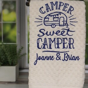 Personalized Camper Sweet Camper Kitchen Towel image 7