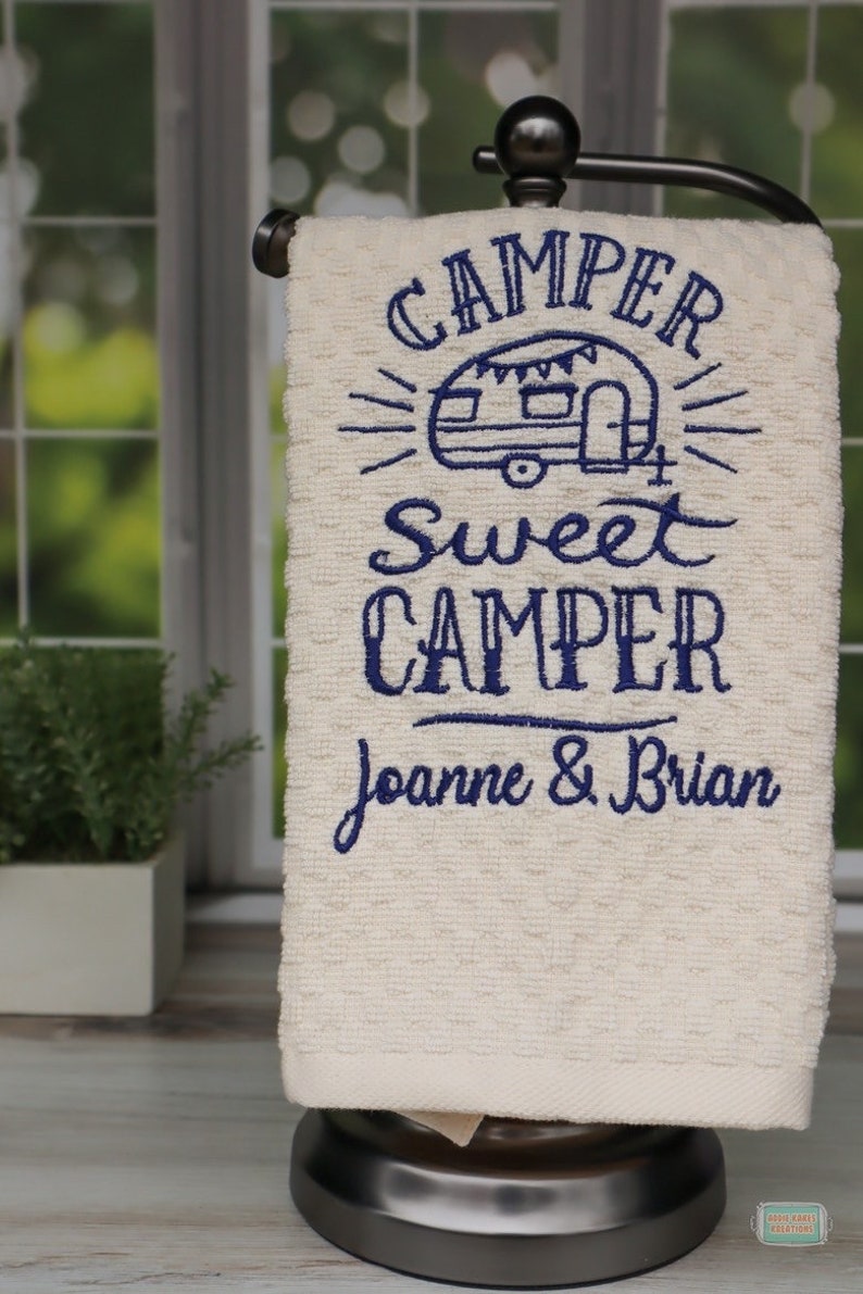 Personalized Camper Sweet Camper Kitchen Towel image 7