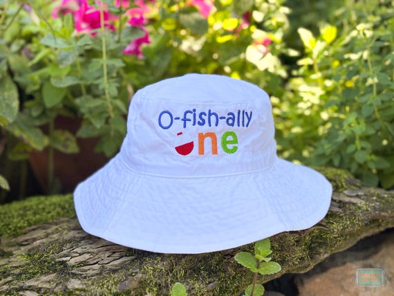 Personalized Big One Fishing Hat: Embroidered First Birthday Sunhat