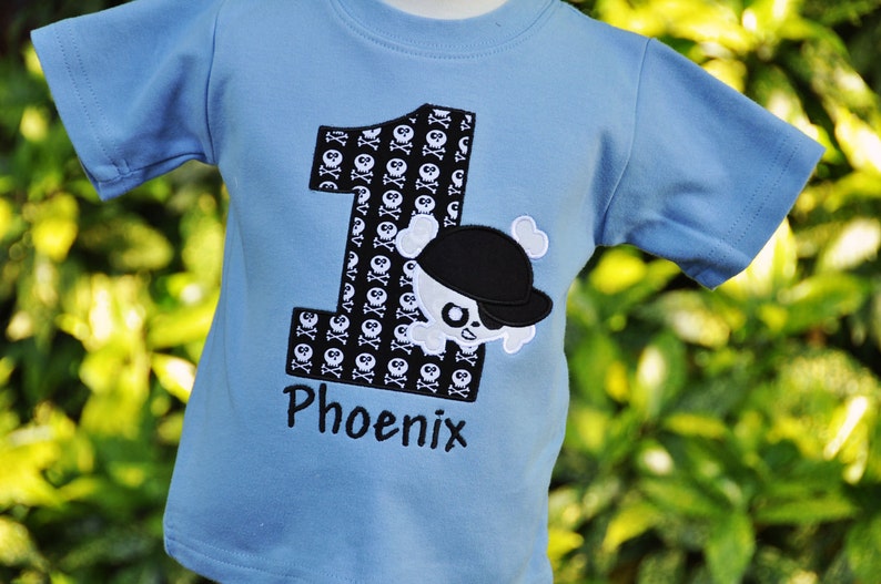 Personalized Kids Birthday Skull Shirt Etsy