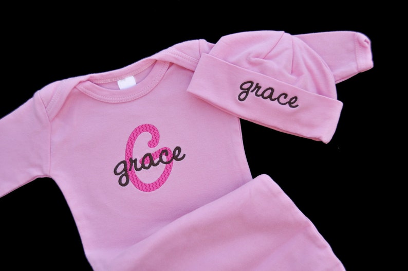 Personalized Baby Gown With Name and Initial / Coming Home Etsy