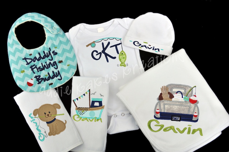 Fishing Baby Gift Set / Fishing Baby Clothes / Personalized Etsy