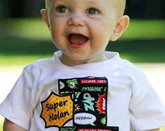 Superhero Birthday Shirt - Personalized Superhero Shirt - Boys Superhero Shirt - Super Hero Shirt - Superhero Party - First Birthday Shirt