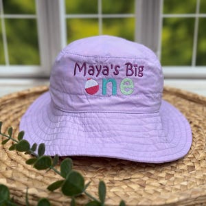 Personalized Big One Fishing Hat: Embroidered First Birthday Sunhat image 6