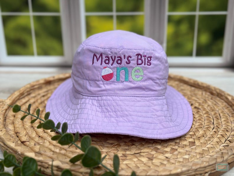 Personalized Big One Fishing Hat: Embroidered First Birthday Sunhat image 6