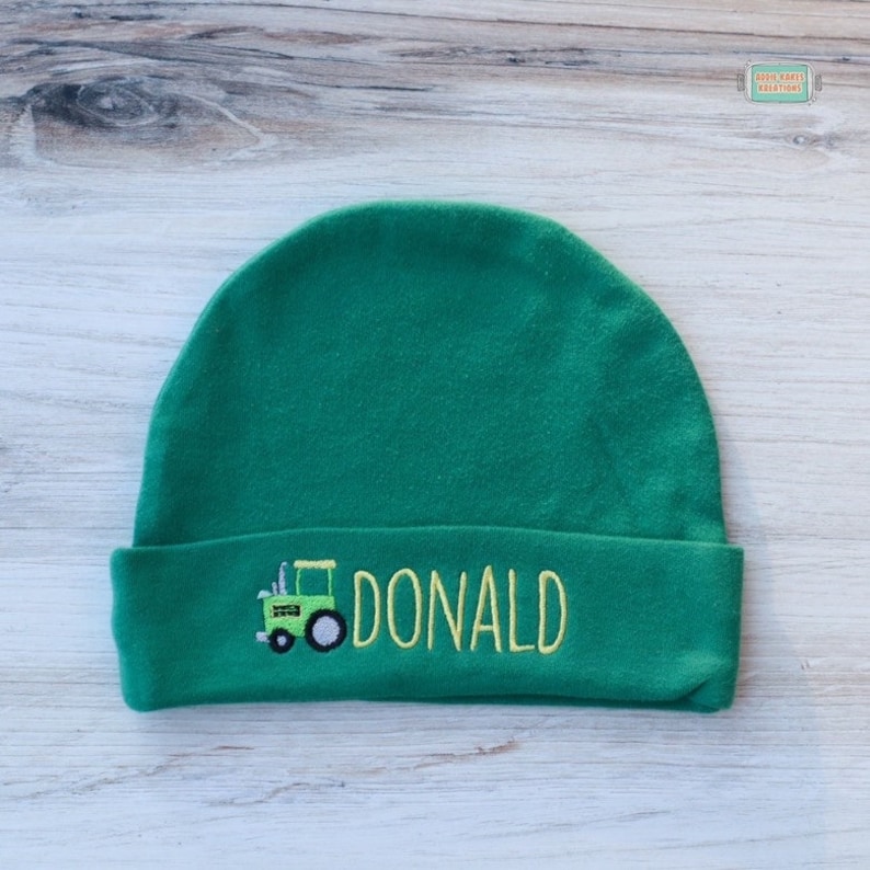 Personalized Tractor Baby Hat Tractor Baby Beanie Baby Etsy