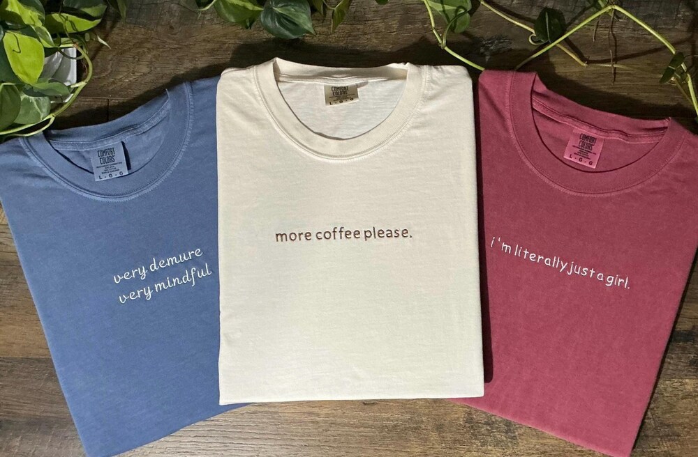 Custom Embroidered Tshirt Custom Text Tshirt Personalized Tshirt Couples Matching Gift Custom Shirt Cute Matching Valentines Gift For Couple Hoodiegen
