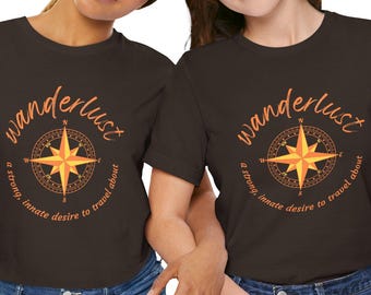Wanderlust Compass T-Shirt | Vintage Travel Design