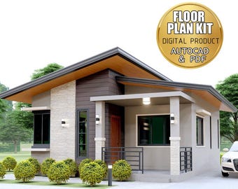 2 Bedroom 6.5x8.5 Meters | HOUSE DESIGN IDEAS | Floor Plan Pdf and Cad file