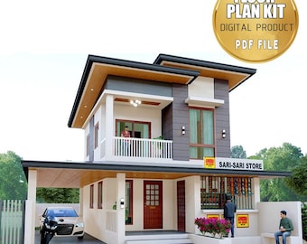 Floor Plan Only (PDF File) | 6x10 meters with 3 Bedroom