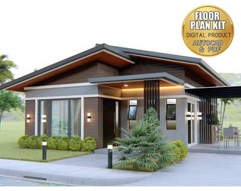 3 Bedroom House Plan: 7 x 10 Meters, Modern Design (PDF & AutoCAD)