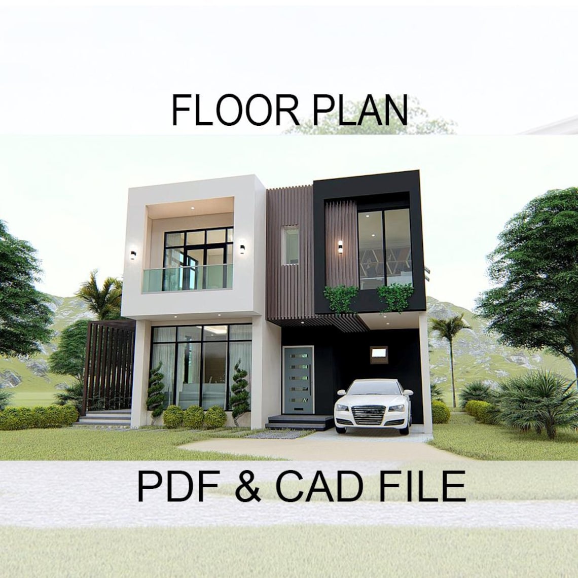 2 Storey Modern House With 3 Bedroom , Ground Floor Plan, Second Floor ...