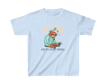 Sloths Are My Spirit Animal, Kids Heavy Cotton Tee