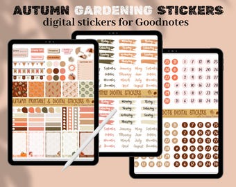 Autumn Digital Planner Stickers Bundle, Fall Clipart, GoodNotes PNG, Pumpkin Clipart, Junk Journal, Digital Stickers