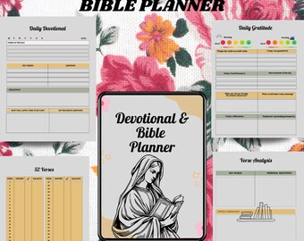 Digital Bible & Devotional Planner, Prayer Journal, Study Guide GoodNotes, Christian Gratitude Journal, Daily Planner