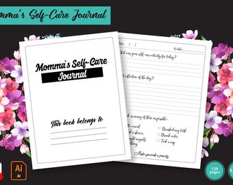 Diario de autocuidado para mamá, diario para mamás para la atención plena, regalo digital para mamá, regalo para el día de la madre, autocuidado para mamás