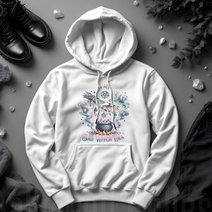 Witchy Hoodie, Mystic Cauldron Sweatshirt, Bad Witch Era, Gothic Pastel Hooded Top, Magical Wiccan Pullover, Crystal Pentagram Gift for Her