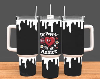 Vaso Dr Pepper de 110 ml, diseño de goteo de pintura, regalo de Navidad, acero inoxidable de 110 ml, con asa, diseño divertido, regalo perfecto
