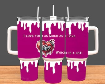 Vaso Dr Pepper de 110 ml, diseño de goteo de pintura, regalo de Navidad, acero inoxidable de 110 ml, con asa, ideal para San Valentín.