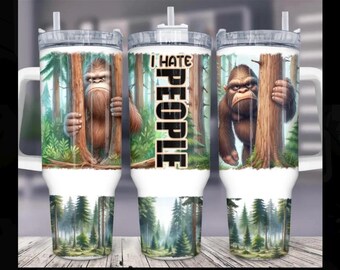 Bigfoot 40oz Tumbler, 40 oz funny sasquatch, outdoors tumbler cup, sarcastic Tumbler, Nature Trails, Funny Gift Idea