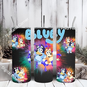 Blue Dog Tumbler Wrap, 20oz Tumbler Wrap, Tumbler Design, Digital Download, PNG File, Christmas Gift