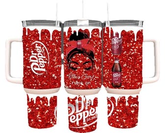 Vaso Dr Pepper de 113 ml (40 oz), diseño de goteo de pintura, regalo de Navidad, acero inoxidable de 113 ml (40 oz), con asa y diseño brillante, ideal como regalo.