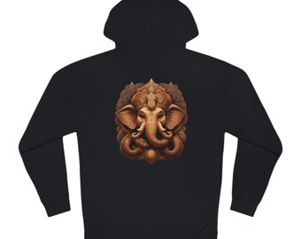 Lord Ganesha Unisex Hooded Sweatshirt, Original Design. Divine Inspiration Series, Yoga Wear