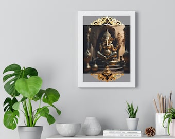 Lord Ganesha Premium Framed Vertical Poster