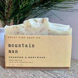 Mountain Man Soap Bar | Cedarwood, Fir & Walnut Exfoliation, Gift for him