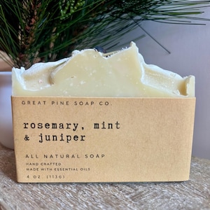 Rosemary Mint Soap Bar: Juniper Berry Exfoliating Soap