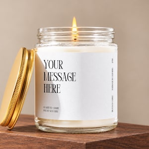 Custom Quote Candle Gift, Your Message Here, Personalized Card, Custom Song Lyric and Wedding Vow Present, Gift for Her and for Him K440