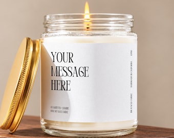 Custom Quote Candle Gift, Your Message Here, Personalized Card, Custom Song Lyric and Wedding Vow Present, Gift for Her and for Him K440
