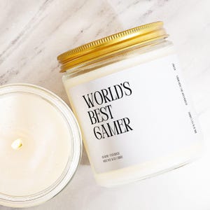 Holiday Gamer Gift Worlds Best Gamer Candle Gaming Enthusiast Video Game Player Streamer PC Console Gaming Nerd Geek Gaming Thank You K5462