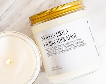 Therapist Gift Funny Candle Smells Like A MF&#39;ing Therapist Custom Candle Graduation Gift For Therapist Funny Psychology Gift Therapist K196