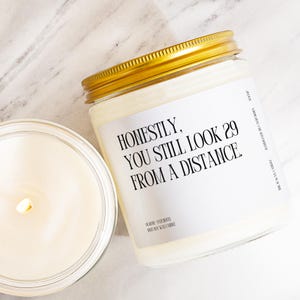 Holiday 30th Birthday Gift Box Funny Milestone Candle Custom Present Dirty Thirty Turning 30 Gag Gift Modern Minimalist Birthday Humor K5032