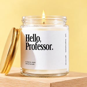 Professor Candle Gift, Hello Professor, Tenure Card, New Professor Tenure Present for Her and Him Congratulations Gift Class of 2026 K1174