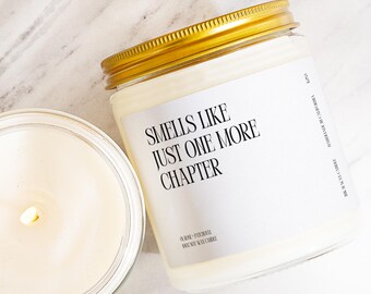 One More Chapter Candle Gift, Smells Like Just One More Chapter, Book Lover Card, Reading Nook Decor, Gift for Avid Reader Bookworm K253