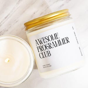 Programmer Gift Awesome Programmer Club Candle Software Developer Thank You Coder Tech Professional Web Developer Computer Science K5290
