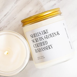 Nurse Appreciation Gift Box Scrubs Gloves And Certified Badassery Candle Custom Present Nursing Week Healthcare RN Badass Minimalist K5179