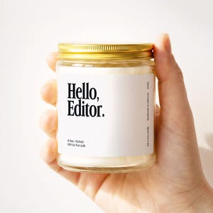 Editor Candle, Editorial Refined Editor Gift, New Book Editor Video Film Copy Chief Editor Aesthetic Neutral Home Decor Friend Bday K1104