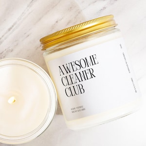 Cleaner Gift Awesome Cleaner Club Candle Housekeeper Thank You Cleaning Service Professional Maid Janitor Custodial Worker K5215