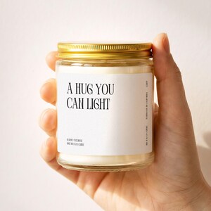 Sympathy Candle A Hug You Can Light Understated Condolence Gift for Quiet Comfort Monochrome Mantel Decor Restrained Memorial Style K1329